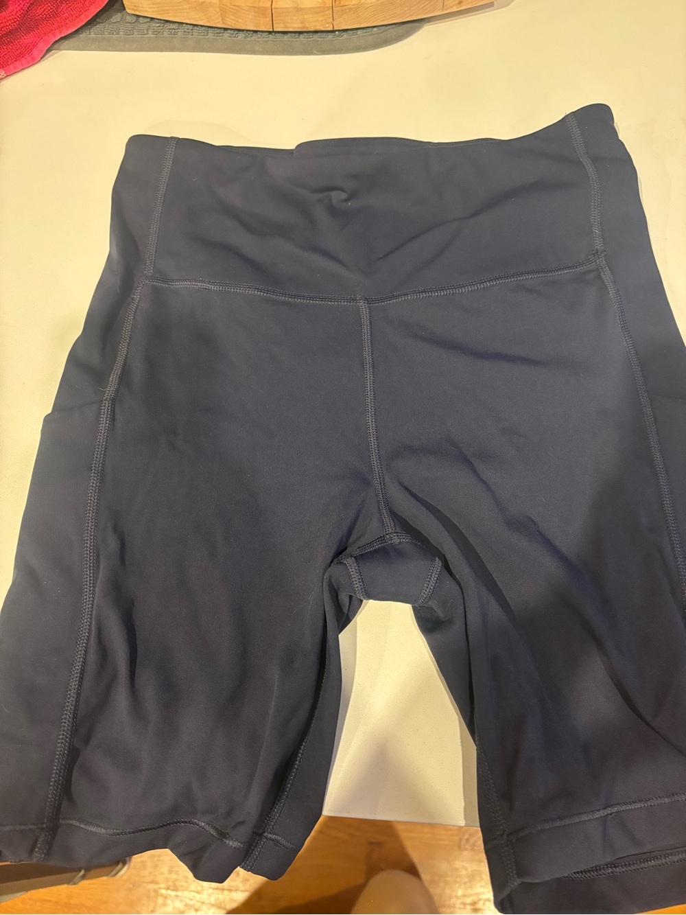 Athleta Navy High-Rise Bike Shorts